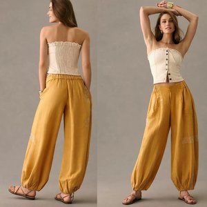 NWT By Anthropologie Embroidered Parachute Pants size MP PM MANGO MOJITO